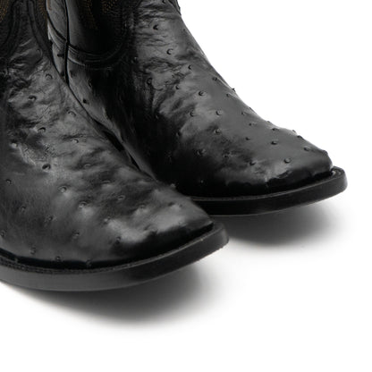 Bota Exótico Avestruz Negro