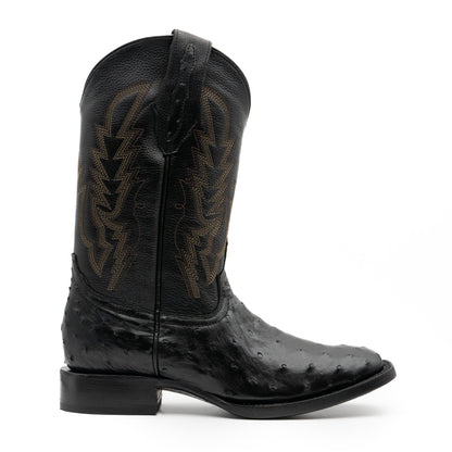 Bota Exótico Avestruz Negro