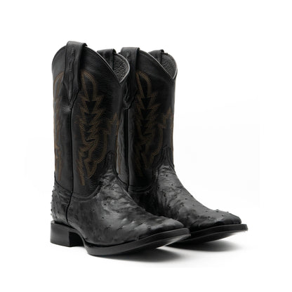 Bota Exótico Avestruz Negro